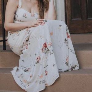 Reformation Off White Floral Maxi Dress
